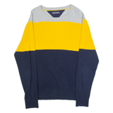 TOMMY HILFIGER Mens Jumper Blue Waffle Knit XL