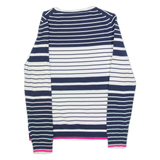 TOMMY HILFIGER Womens Patterned Jumper Blue Striped Tight Knit XS