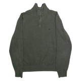 NAUTICA Mens Jumper Green 1/4 Zip Tight Knit M