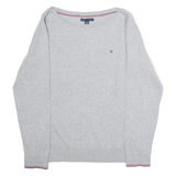 TOMMY HILFIGER Womens Jumper Grey Tight Knit M