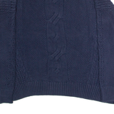 TOMMY HILFIGER Womens Jumper Blue Crew Neck Cable Knit L