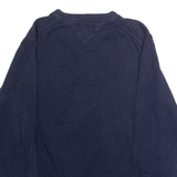 TOMMY HILFIGER Mens Jumper Blue V-Neck Tight Knit M