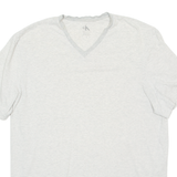 CALVIN KLEIN Womens T-Shirt Grey V-Neck L