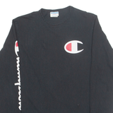 CHAMPION Mens T-Shirt Black Long Sleeve L