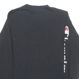 CHAMPION Mens T-Shirt Black Long Sleeve L