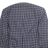 MARCONA Womens Blazer Jacket Blue Wool Crazy Pattern M