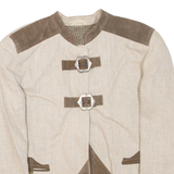 Womens Jacket Beige Linen L