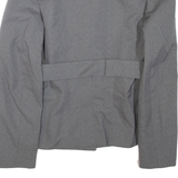 Belted Womens Blazer Jacket Grey M