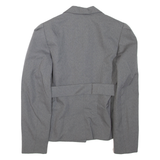 Belted Womens Blazer Jacket Grey M