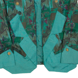 Womens Blazer Jacket Green Crazy Pattern M