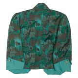 Womens Blazer Jacket Green Crazy Pattern M