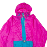 K-WAY Womens Rain Jacket Pink Hooded Colourblock M