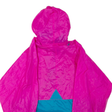 K-WAY Womens Rain Jacket Pink Hooded Colourblock M