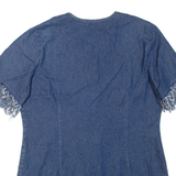 MODESARA Short Sleeved Womens Denim Jacket Blue XL