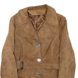 Belted Womens Jacket Brown Leather XS