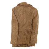 Belted Womens Jacket Brown Leather XS