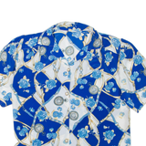 Womens Printed Shirt Blue V-Neck Floral L