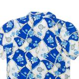 Womens Printed Shirt Blue V-Neck Floral L