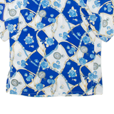 Womens Printed Shirt Blue V-Neck Floral L