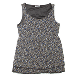 TOM TAILOR Womens Smock Vest Brown Sleeveless Floral M