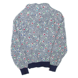 Womens Printed Blouse White V-Neck Long Sleeve Spotted M