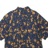 Womens Printed Shirt Blue V-Neck Floral L