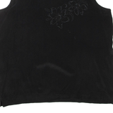 RED ROSE Womens Vest Black Sleeveless XL