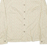 Womens Printed Shirt Beige Collared Long Sleeve Floral M