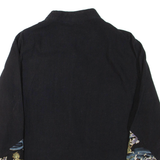 Womens Printed Top Black High Neck Long Sleeve L