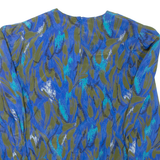 Womens Puff Sleeve Blouse Blue Long Sleeve L