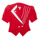 FASHION STYLE Womens Blouse Red V-Neck M