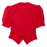 FASHION STYLE Womens Blouse Red V-Neck M