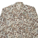 OVER STAR Womens Printed Shirt Brown Collared Long Sleeve Floral M