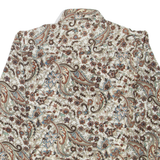 OVER STAR Womens Printed Shirt Brown Collared Long Sleeve Floral M