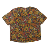 NOTATIONS Womens Printed Top Brown Floral M