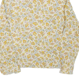 Womens Printed Shirt Beige Collared Long Sleeve Floral S