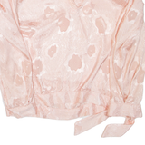 Womens Printed Blouse Pink V-Neck Long Sleeve L