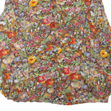 Womens Printed Blouse Brown Collared Long Sleeve Floral M