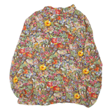 Womens Printed Blouse Brown Collared Long Sleeve Floral M