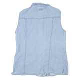 TEDDY'S JEANS Womens Shirt Blue Collared Sleeveless XL