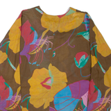 BENETTON Womens Printed Top Brown Long Sleeve Floral XL