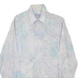 AZZURRA CASUAL Womens Printed Shirt Grey Collared Long Sleeve Floral M