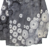 Sheer Womens Printed Top Grey V-Neck 3/4 Sleeve S