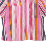 Womens Printed Shirt Pink Collared Striped M