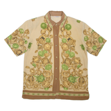 DAE HO Womens Printed Shirt Brown Collared Crazy Pattern L
