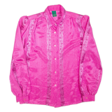 CANDA Womens Printed Shirt Pink Collared Long Sleeve Striped M