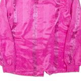 CANDA Womens Printed Shirt Pink Collared Long Sleeve Striped M