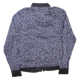 Womens Printed Shirt Purple Collared Long Sleeve M