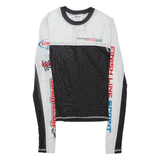 DON'T CALL ME JENNYFER Sheer Womens Printed Top White Long Sleeve XS