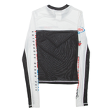 DON'T CALL ME JENNYFER Sheer Womens Printed Top White Long Sleeve XS